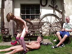 Sweet teen gets slammed outdoors in yang vs yang of boyfriend