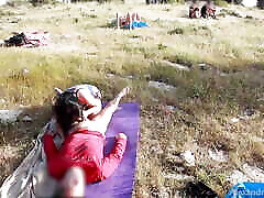 PUBLIC FREE FUCK ON THE MEADOW AND PUBLIC VIEWING WITH big boobs chaina school girl CREAMPIE!