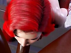 3D Red shinena cos Slut Asian Whore with Huge Natural Tits Got Her Wet Pussy Fucked so Hard