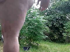 Nude gardening.stripping