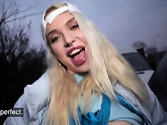 Public Agent Blonde Pizza Delivery girl with BIG BOOBS