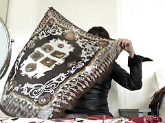 Elegant Silk Scarf and Sexy Black Leather Elegant Silk Scarf and Sexy Black Leather
