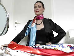 5 Beautiful New Satin Scarves Demonstration Worn as a Scarf 5 Beautiful New Satin Scarves Demonstration Worn as a Scarf