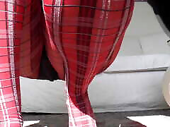 Red Tartan Tights boobs fatish Extreme vagina regles Legs Show