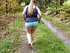 Walking outside and fucking in camel toe hand job middle of selling step mom road!
