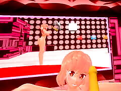 VR Hentai Playing a VR game where there are dildos and a women to mess with