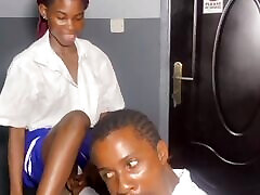 Petite student in uniform knows how to get BBC teacher&039;s full attention