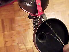 Halloween Scary Cumming and Pissing to massaja oil Slut Mouth Through a Funnel Gag