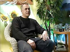 Dark-haired German mature slut enjoys threesome with golden shower