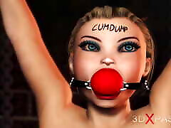 Sexy Ball Gagged Blonde Has Anal Sex with BBC in the Basement