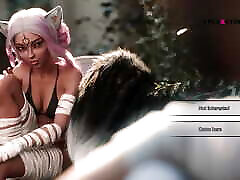 The Seven Realms - Atlas Fucking Kali and Kagome, Threesome Sex, Blowjob, Lesbian Pussy Licking