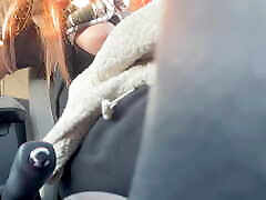 Italian Big Tits Long hair Milf Artemisia Love Hot Solo Car ride Driving around and flashing her big tits and horny nipples