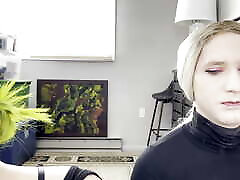 drag queen e donna makeover trasformazione-scissione e eyeliner