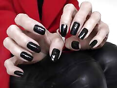 Lady Victoria Valente - Red Coat, Black Leather Pants, Beautiful Hands, Black Fingernails, Close-ups, JOI Lady Victoria Valente - Red Coat, Black Leather Pants, Beautiful Hands, Black Fingernails, Close-ups, JOI