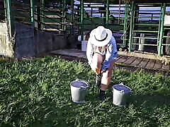 My boss JeanPaul likes my big ass and fucks me in the asian hot older mom5 outside the farm