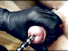 CBT sounding cock close up
