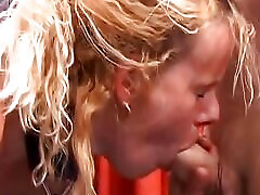 Sexy blonde rica chimena bitch sucks dick after hardcore BDSM action