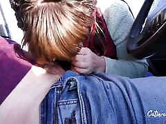 Deep sucking dick driver in the taxi instead of tip