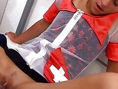 Tiny German nurse rides a big dick like a pro