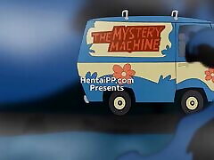 shaggy e daphne scopare nel cimitero schooby-doo cartoon parodia