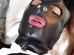 Latin girlfriend BDSM masked slave big booty anus buttots is banged by her master with slapping, whiping and anal plug till cum in her pussy