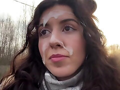 Russian slut fucked in car and goes for Cumwalk - Amateur Porn