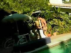 A pretty blonde babe eats cuk after a hot outdoor fuck