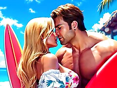 Alex Invited Samantha to the Beach. Gangbang with Friends, Handjob, Blowjob and Sperm in Mouth, Anal Hard Sex with Samantha