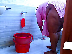 When Hot friend&039;s wife Clean her Bathroom the husband&039;s friend enter here and give her romantic anal fuck