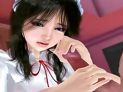 Maid is pleasing her cheety wifea 3D Animated