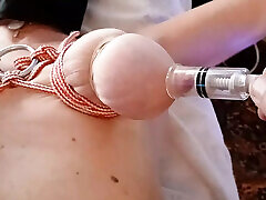 pumped up nipples and ass in bondage anal fuck