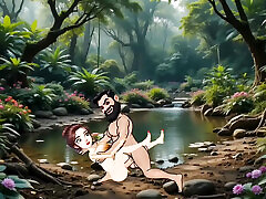 The milkman the widowed woman, sucked the big