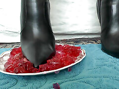 Smoking Mistress and Licking Dessert From Boot Soles, POV Clip, Lady Victoria Valente