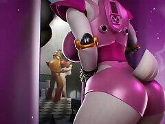 Big Boobs Girl Gate Fucked By A Horny Bunny Robot