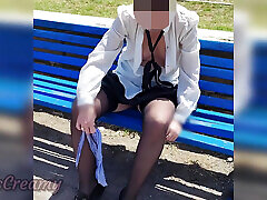 Pussy Flash - My Slutty Teacher Fingers Her Pussy in women watching dick xxx sxi women with People Watching