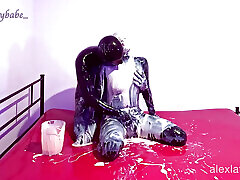 Sticky latex play T1, let&039;s get messy - Gloomy Babe