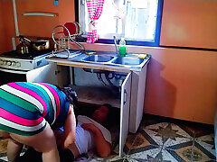 horny woman seduces the plumber