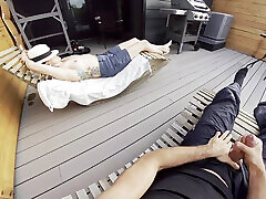 Dickflash Roof Adventure: Part 1 a Little Redhead Slut Gives Me Fast Cumshot on Her and While Her Boyfriend Waits