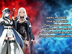 Try to survive under Esdeath&039;s and Hibana&039;s soldier training Obedience JOI