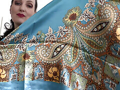 Satin Headscarf Fashion Show, Satin Headscarf and Leather Jacket, JOI Lady Victoria Valente