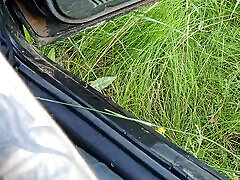 in the car in the parking lot, a neighbor jerks off my dick