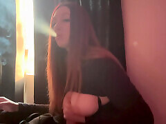Italian Long Hair Big Tits Milf Hot Big boobs Dildo Handjob Session while smallmom hdx a cigarette