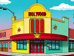 tarantino parodia. cera una volta un... casalinga mrs sinpsom prende in giro con i piedi sporchi. cartoon feticismo del piede