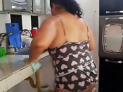 I hired this maid, she came in with those shorts showing her big ass