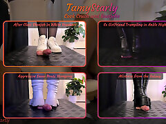Cheerleader&039;s Bootjob in White Ankle Heels - Cock Balls Crush Trample, Shoejob, CBT, Trampling, Stomping