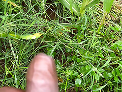 The brother-in-law went to the field with the sister-in-law and showed her tight