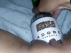 MissXXXandPAIN - Wine Bottle in my amwf cum shot pussy