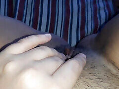 I masturbate my innocent unshaven pussy while my parents are at work