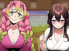 spagnolo hentai audio joi. cazzo di formazione con kimetsu ragazze