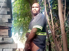 I took a break from work to relieve myself behind the blocks I took a break from work to relieve myself behind the blocks